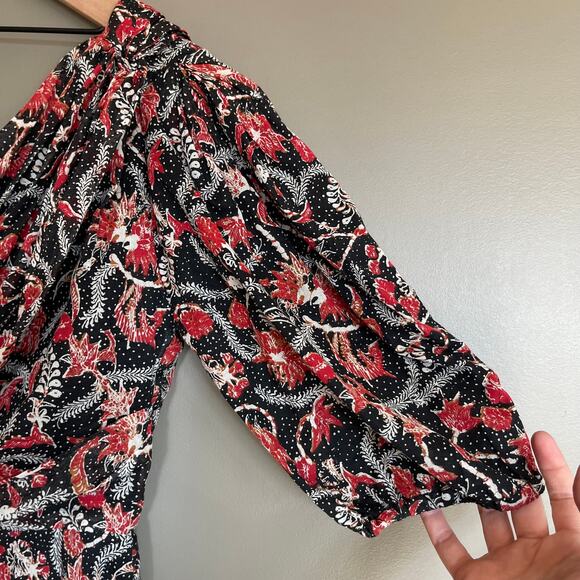 Isabel Marant Etoile Esther Dress Size XS One Shoulder‎ Printed Mini Ruffle Hem - Picture 6 of 16